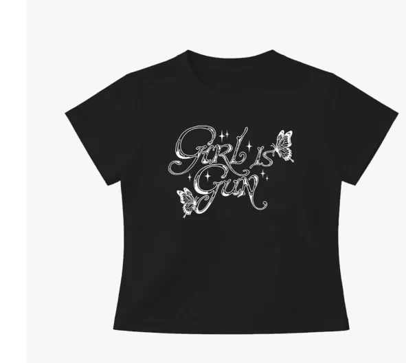 Girl Is Gun Women Tshirt Black